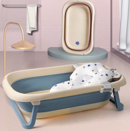 Baby Bath Seat – Foldable, Anti-Slip, Soft Cushion