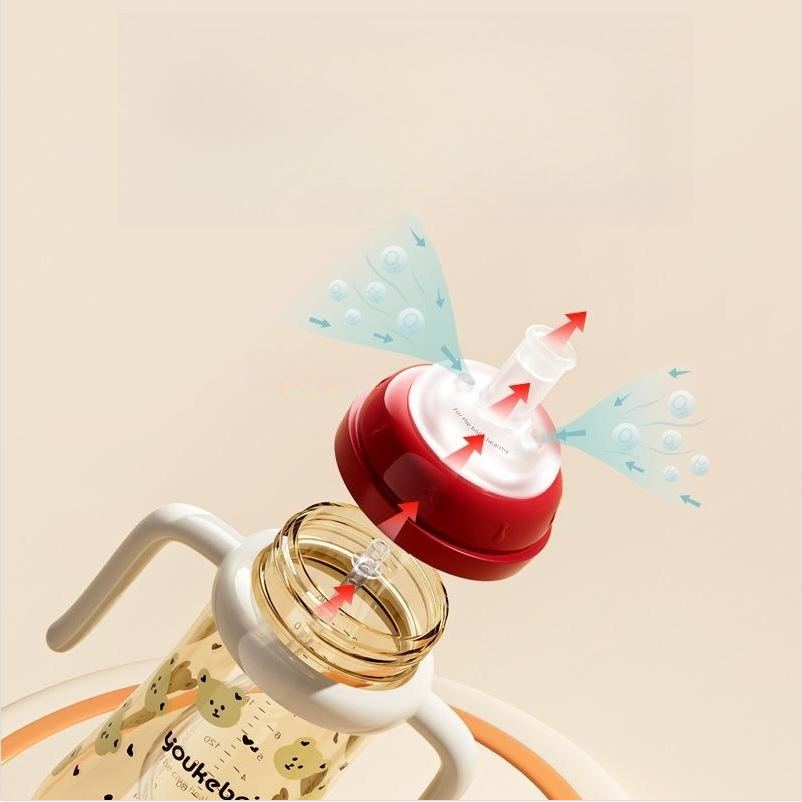 Children's Anti-Spray Learning Drinking Cup with Straw