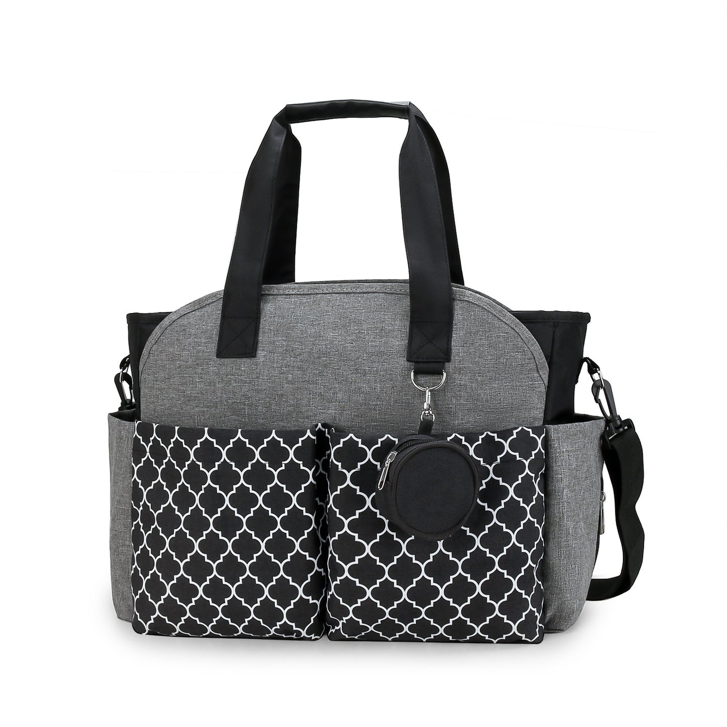 New Stylish Mommy Bag with Geometric Print and Pacifier