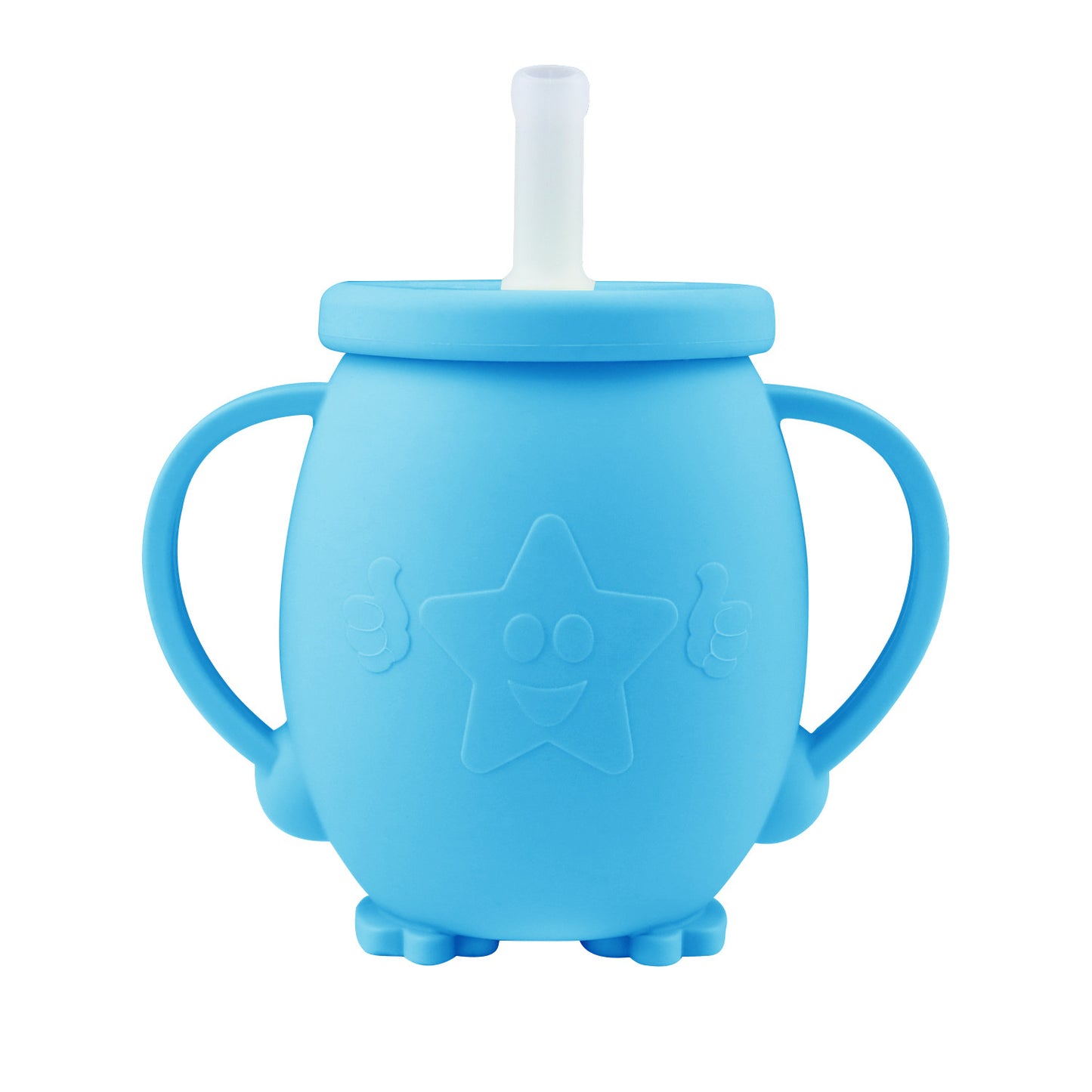 Silicone Baby Learning Drinking Cup with Straw and Lid