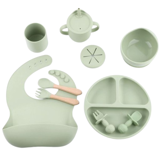 Baby Silicone Feeding Tableware 10 Piece Set