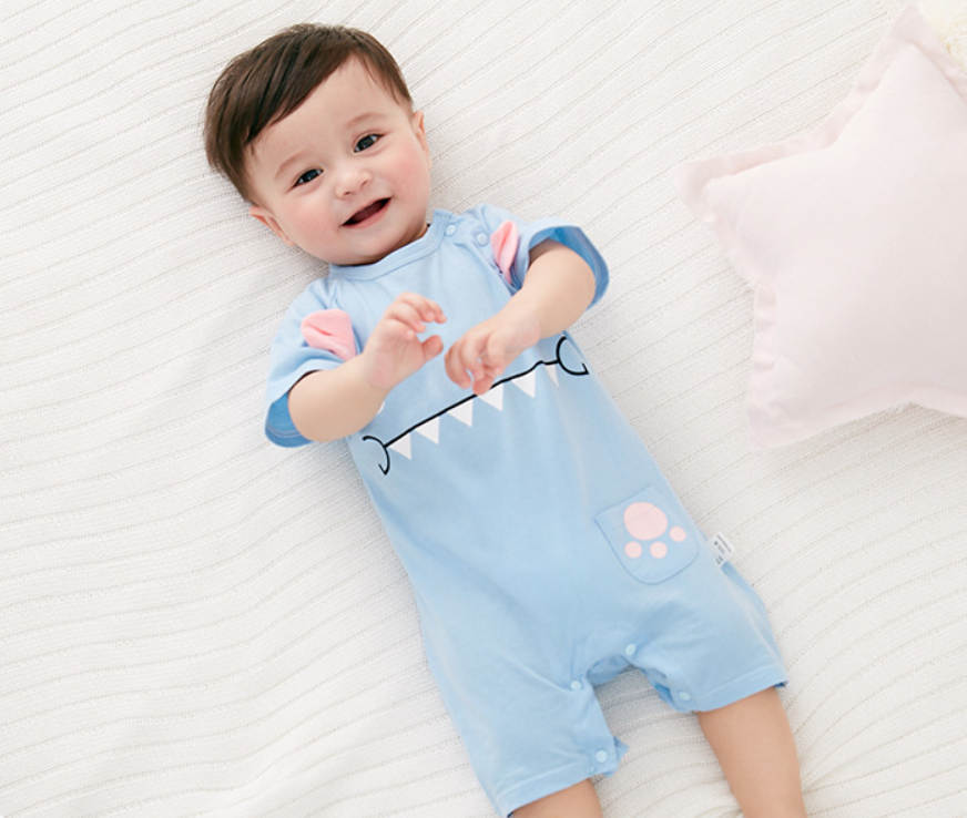 Baby Summer Romper for Boys - Korean Style Short Sleeve
