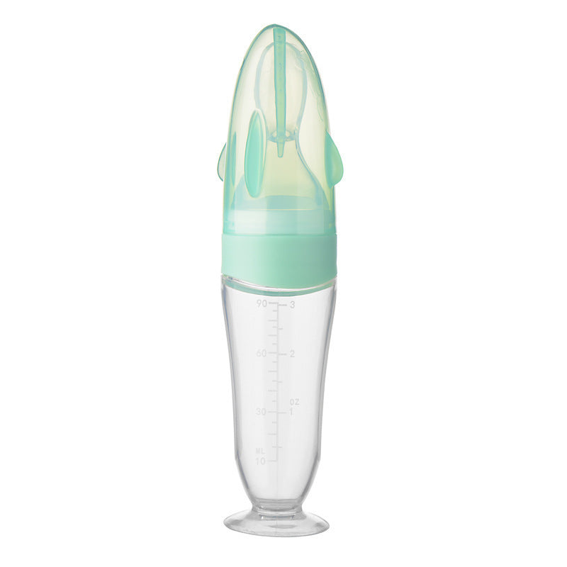 Silikon-Babyflasche mit Fütterlöffel