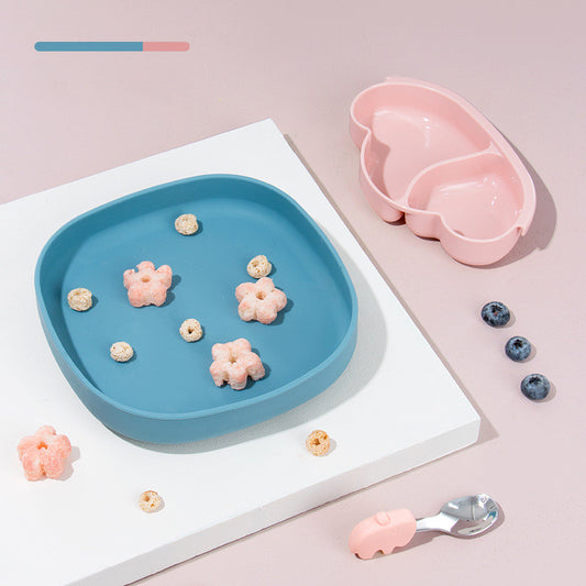 Portable Silicone Suction Plate for Kids' Self-Feeding