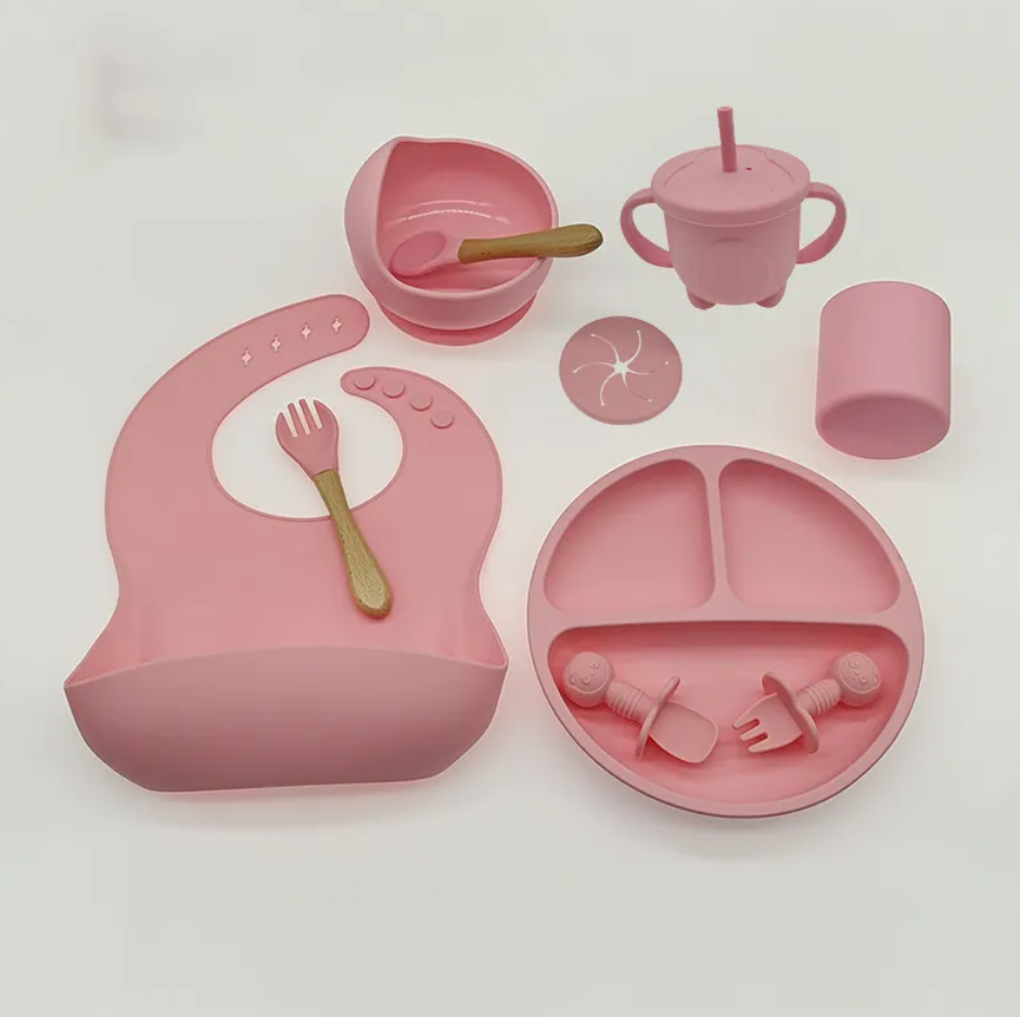 Baby Silicone Feeding Tableware 10 Piece Set