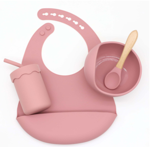 Baby Silicone Feeding Set with Suction Bowl and Spoon