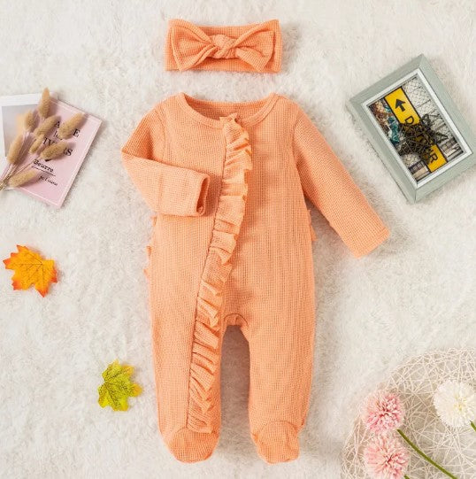Baby Romper Zipper Lace