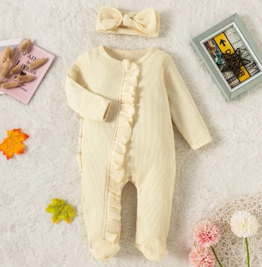 Baby Romper Zipper Lace