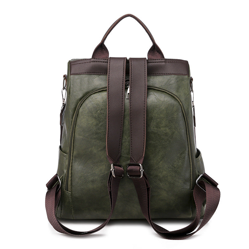 Großer Anti-Diebstahl-Rucksack für Damen (PU-Leder)