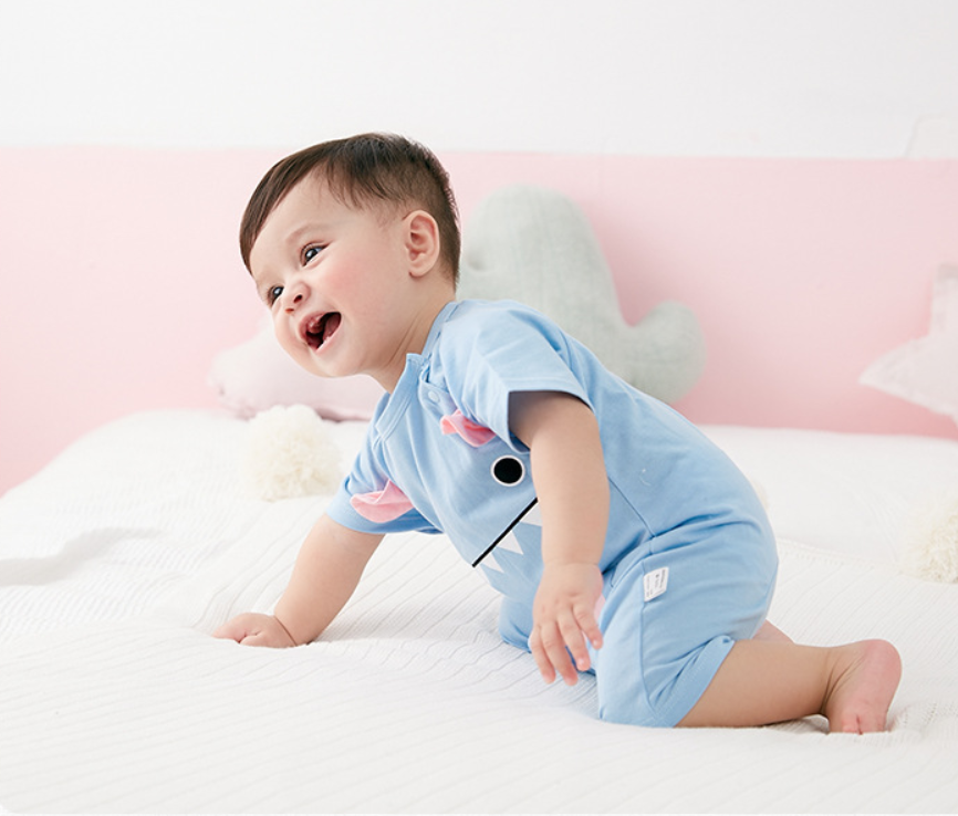 Baby Summer Romper for Boys - Korean Style Short Sleeve