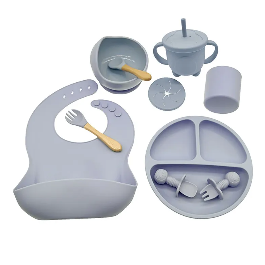 Baby Silicone Feeding Tableware 10 Piece Set