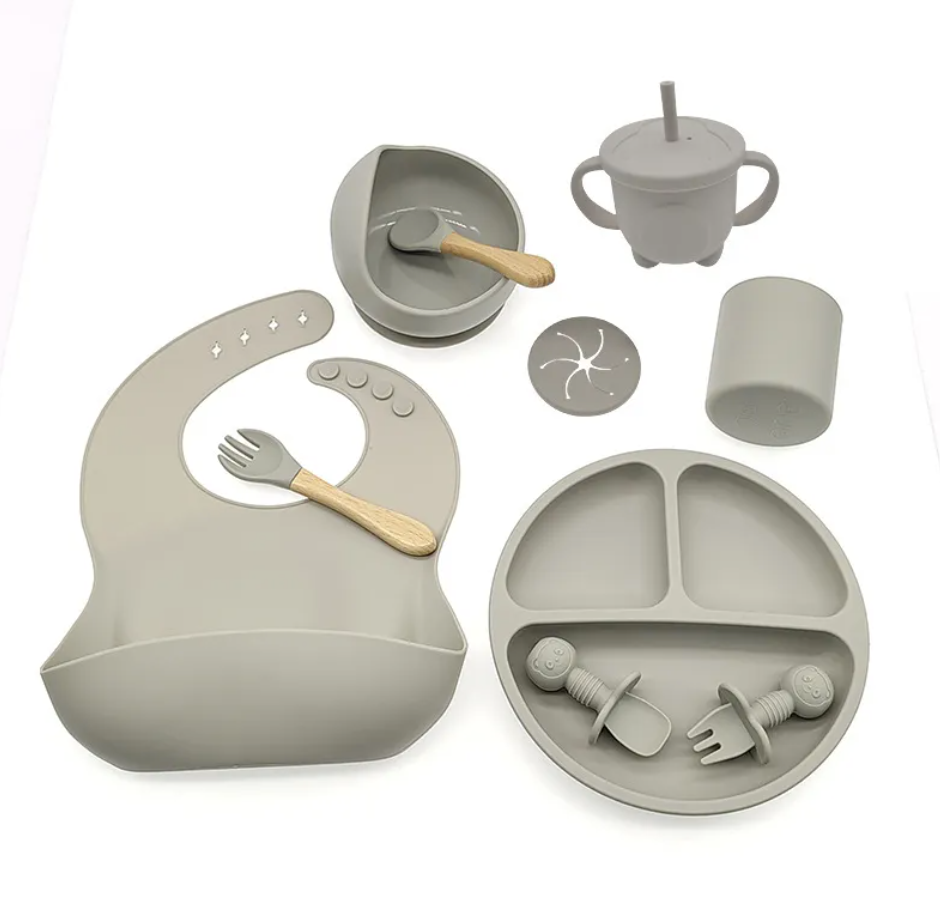 Baby Silicone Feeding Tableware 10 Piece Set