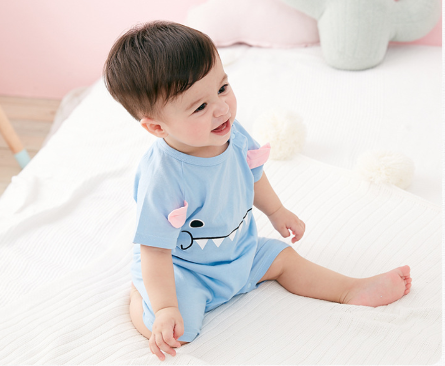 Baby Summer Romper for Boys - Korean Style Short Sleeve