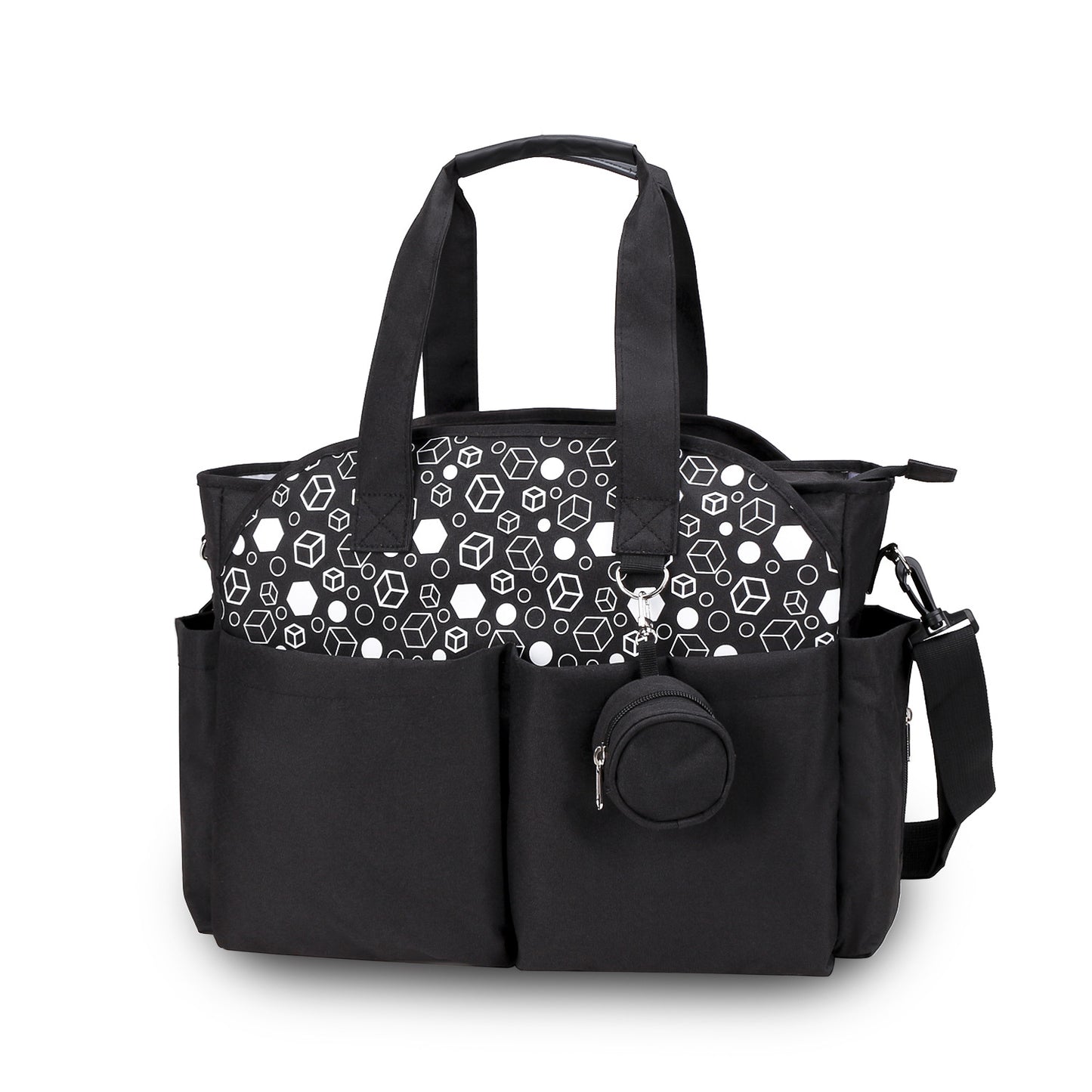 New Stylish Mommy Bag with Geometric Print and Pacifier
