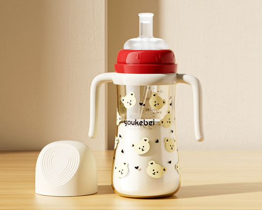 Children's Anti-Spray Learning Drinking Cup with Straw