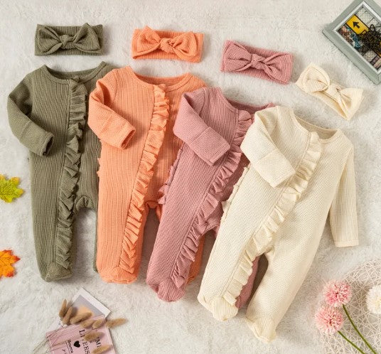 Baby Romper Zipper Lace