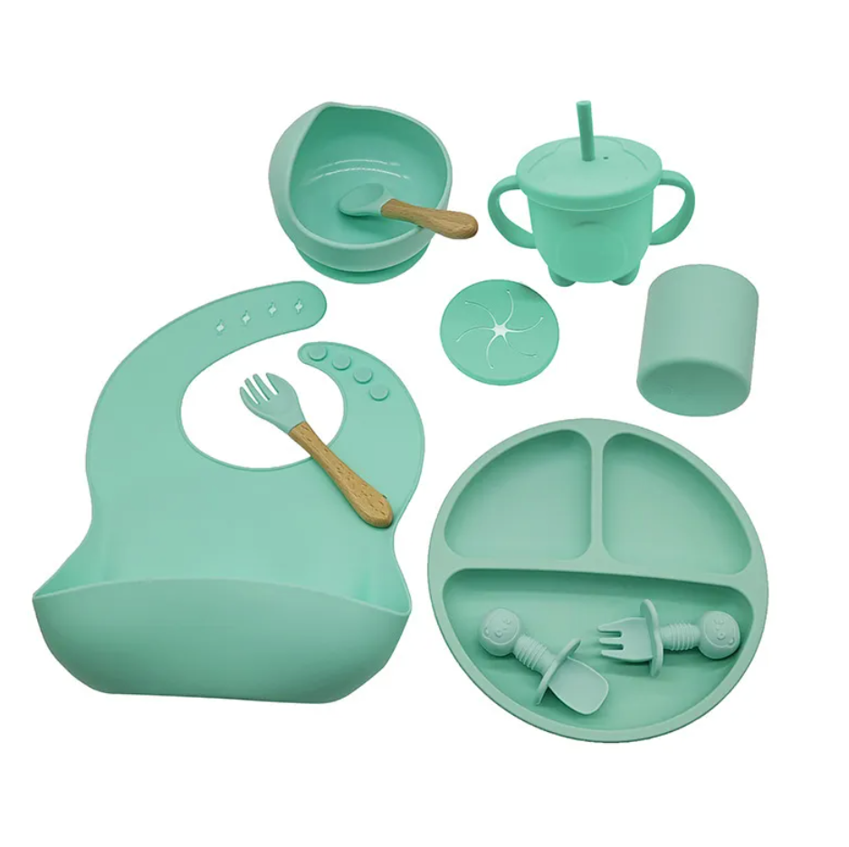 Baby Silicone Feeding Tableware 10 Piece Set