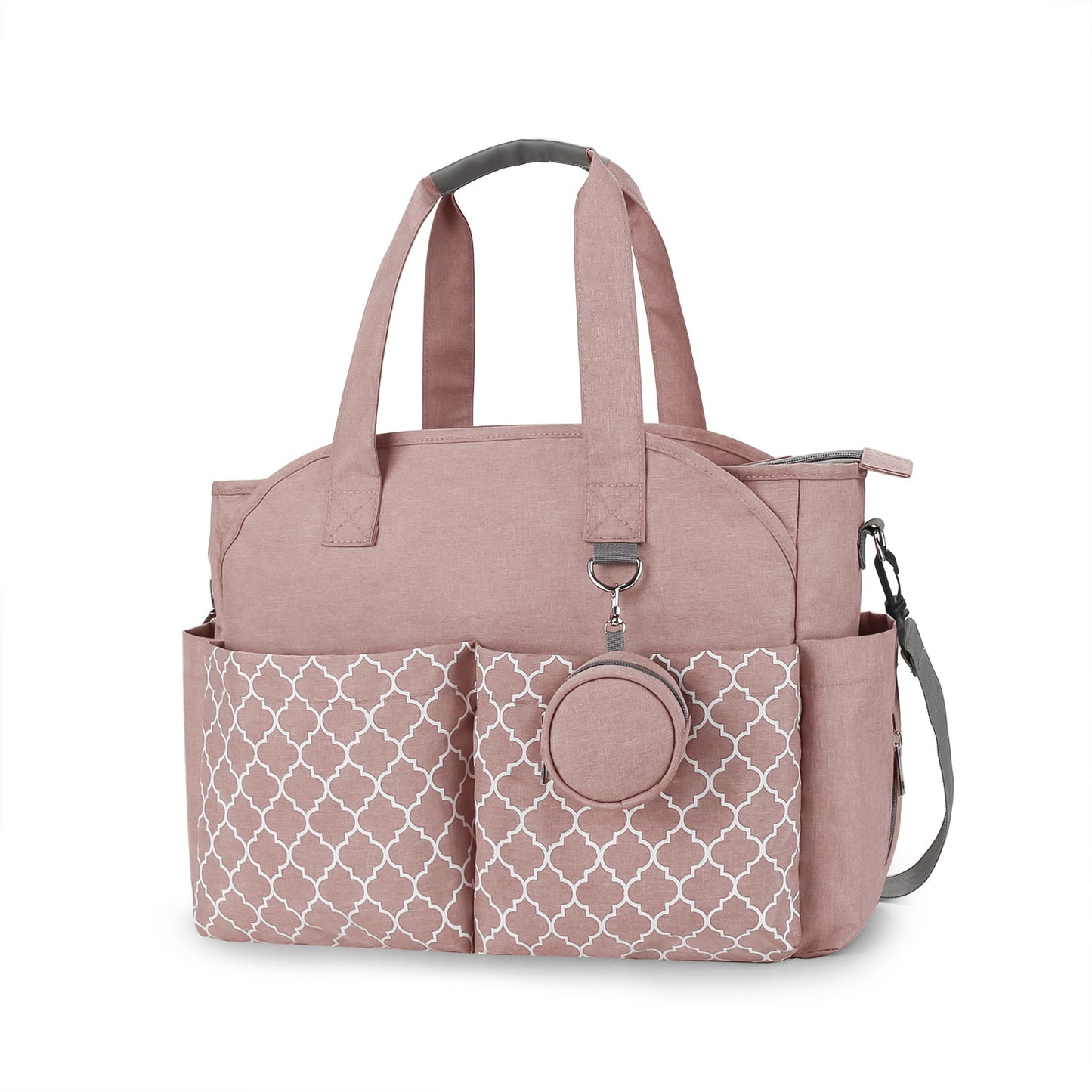 New Stylish Mommy Bag with Geometric Print and Pacifier