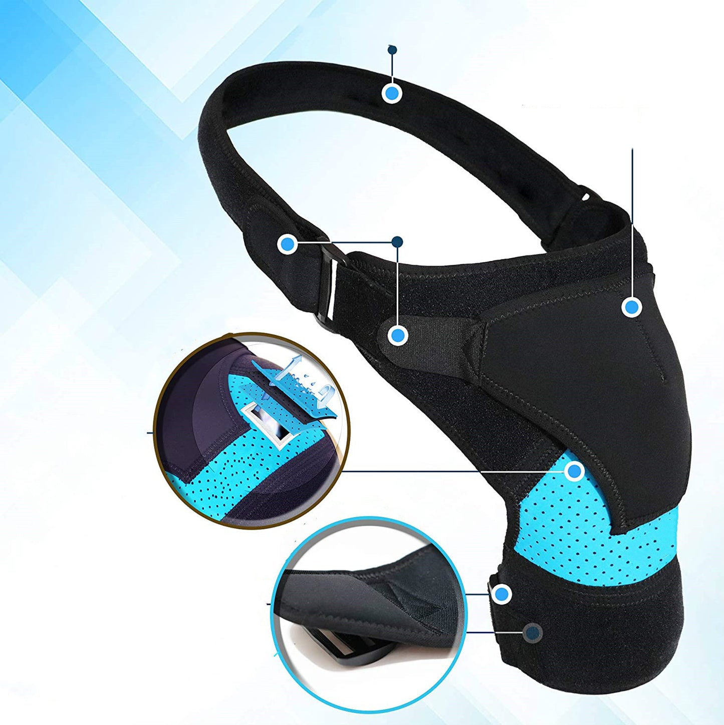 Adjustable Breathable Sports Shoulder Support with Ice Pack