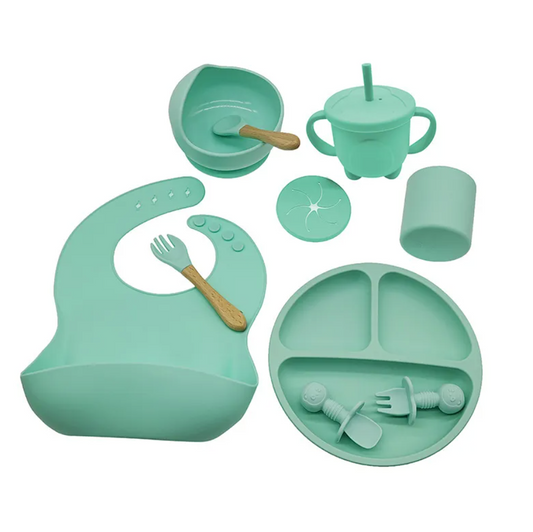 Baby Silicone Feeding Tableware 10 Piece Set