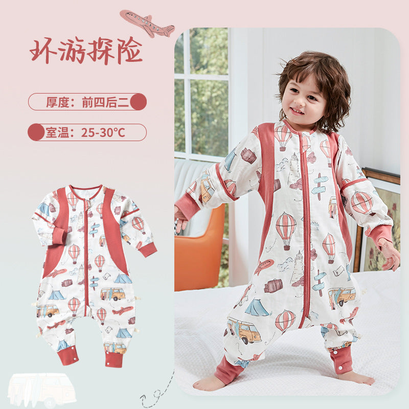 Baby Bamboo Fiber Sleeveless Sleep Bag with Legs