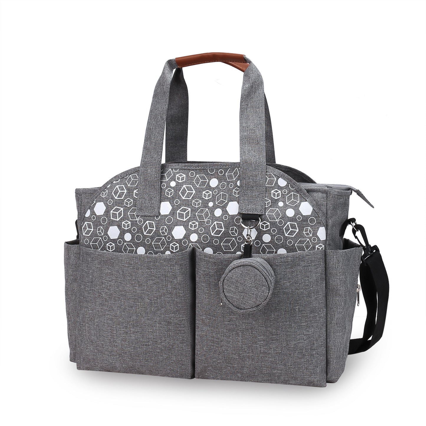 New Stylish Mommy Bag with Geometric Print and Pacifier