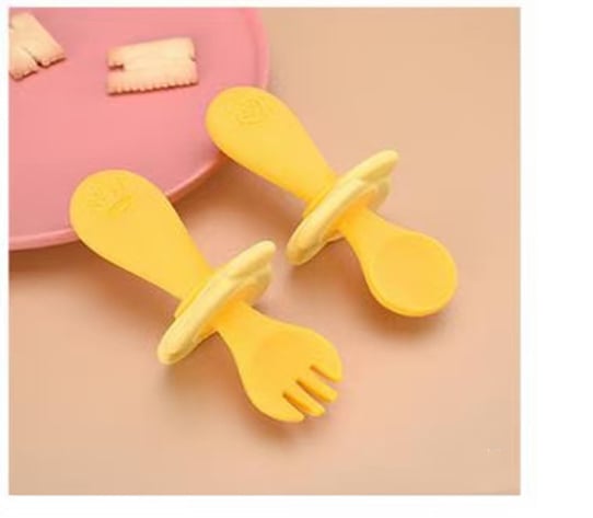 Children's Silicone Meal Feeding Fork and Spoon Set