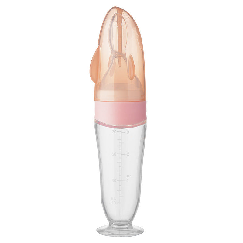 Silikon-Babyflasche mit Fütterlöffel