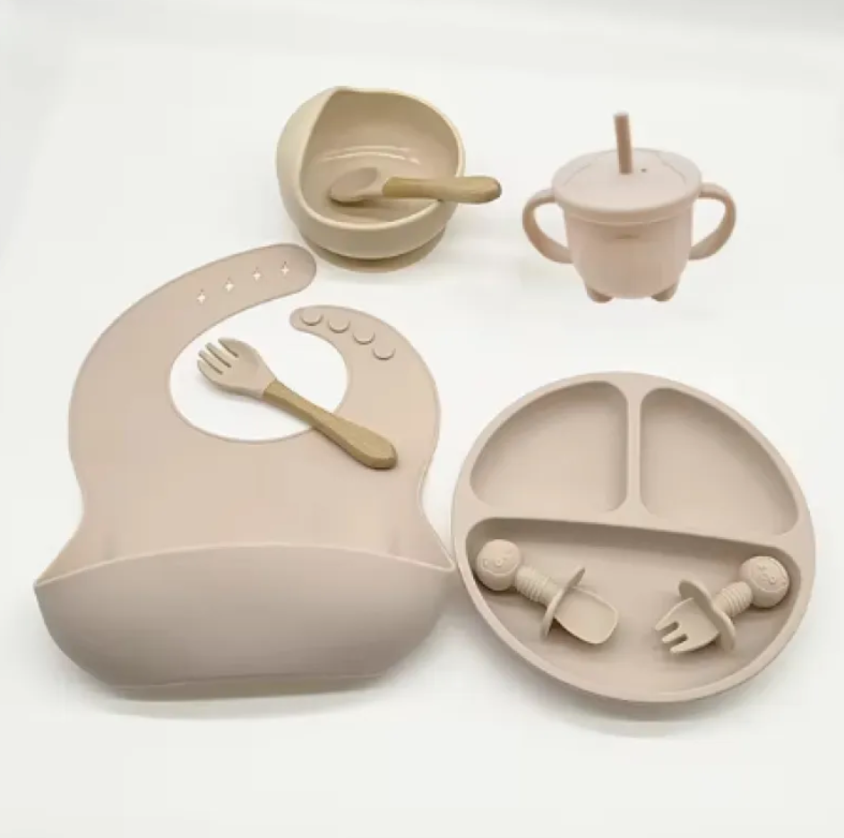 Baby Silicone Feeding Tableware 10 Piece Set