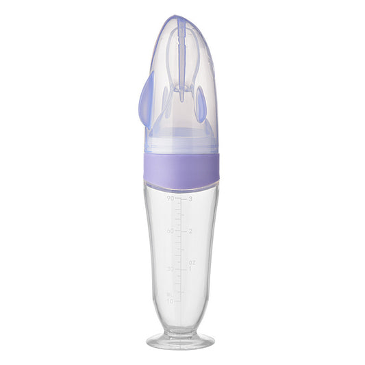 Silikon-Babyflasche mit Fütterlöffel