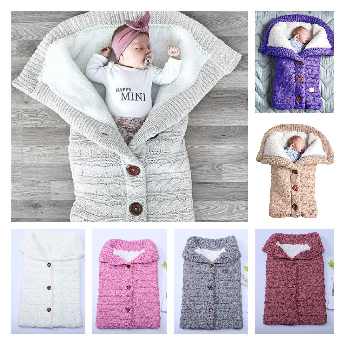 Thick Knit Baby Stroller Sleeping Bag for Autumn/Winter