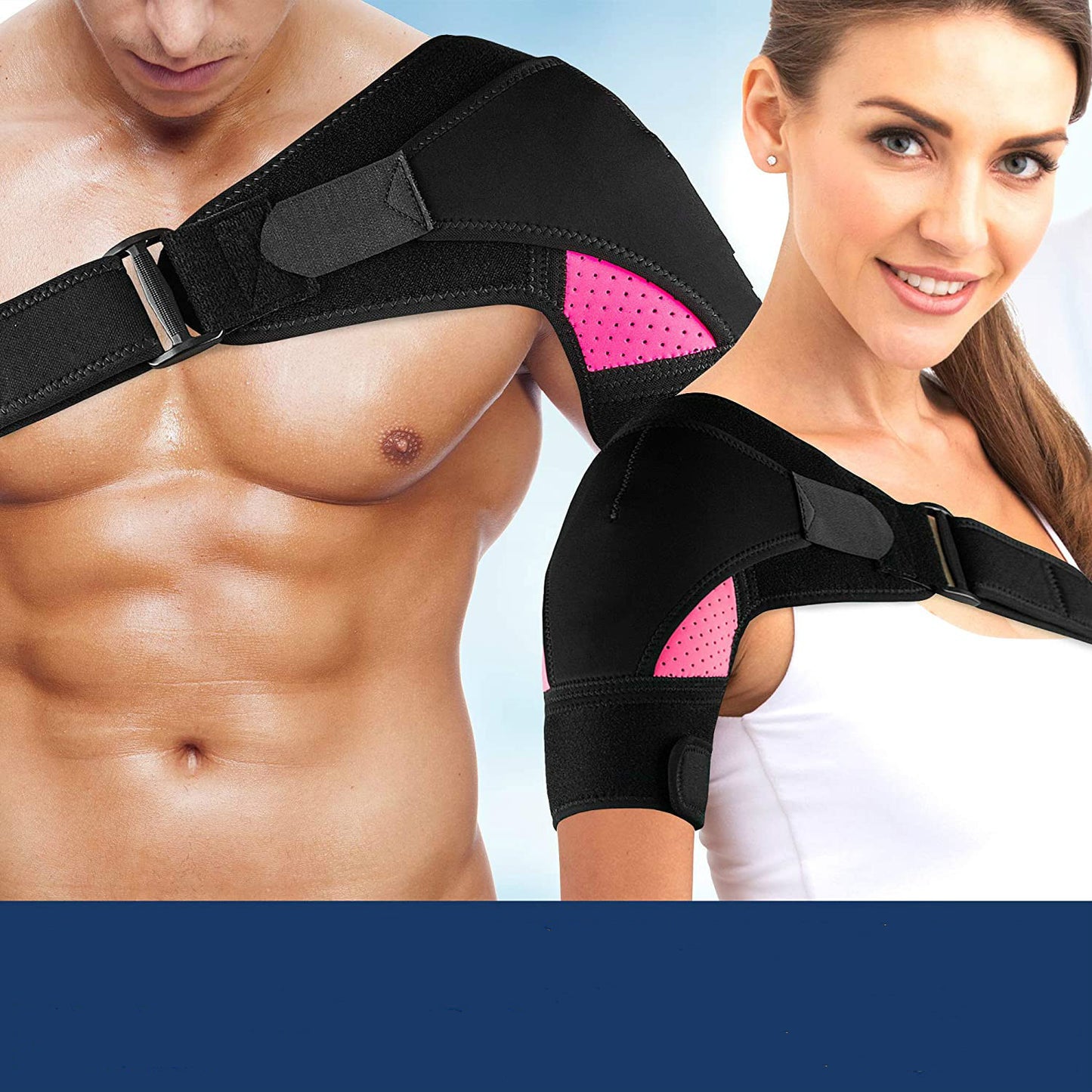 Adjustable Breathable Sports Shoulder Support with Ice Pack