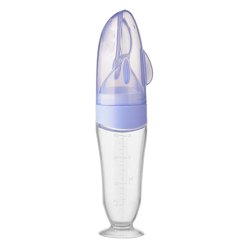 Silikon-Babyflasche mit Fütterlöffel