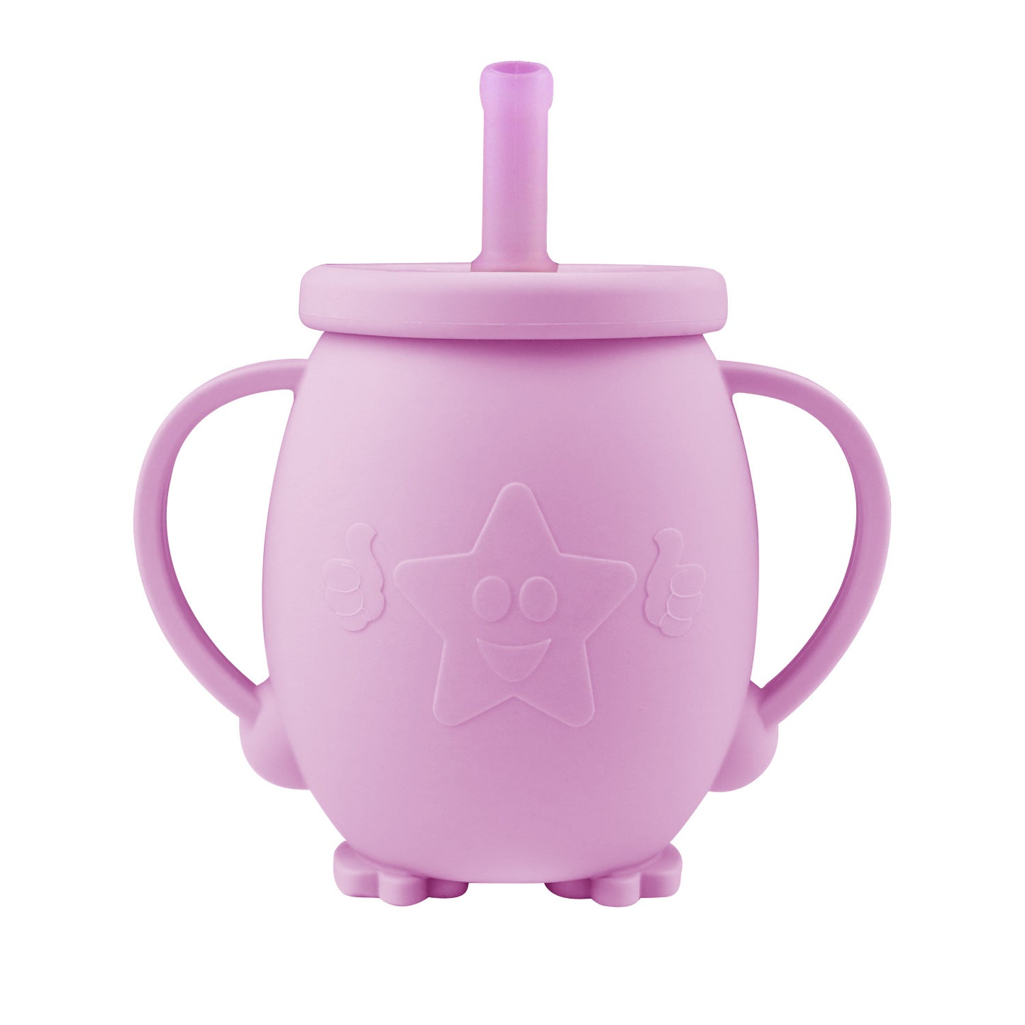Silicone Baby Learning Drinking Cup with Straw and Lid