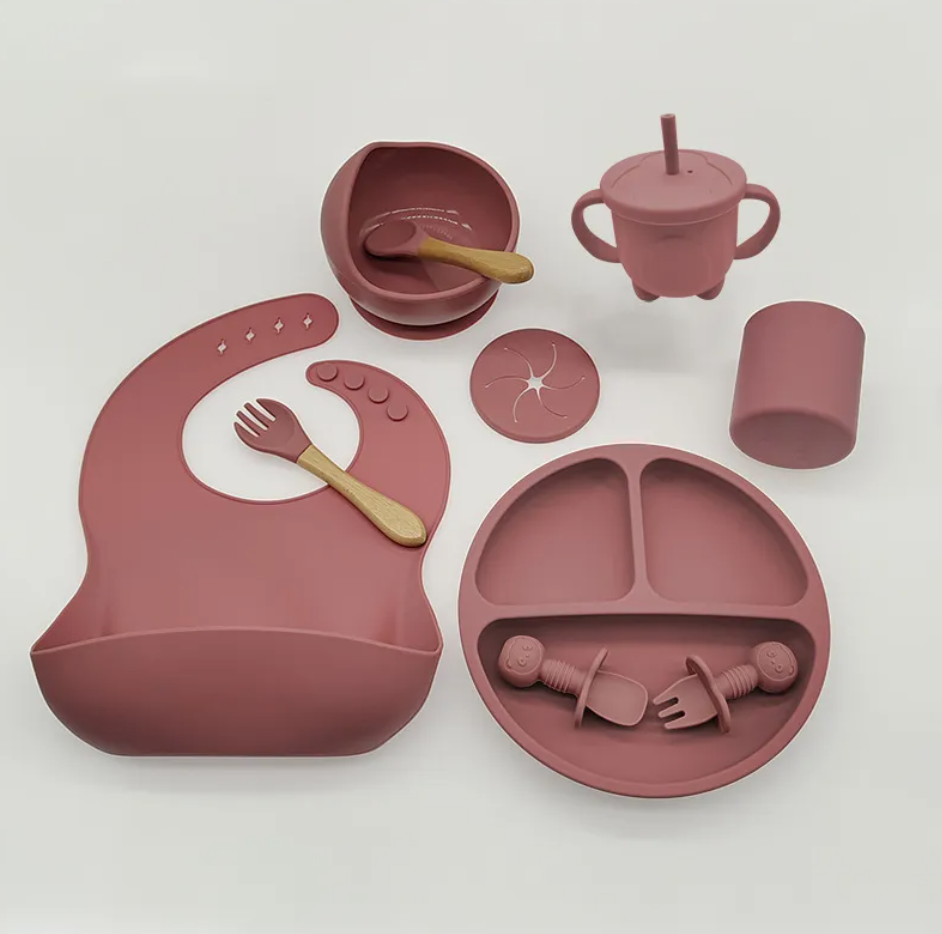 Baby Silicone Feeding Tableware 10 Piece Set