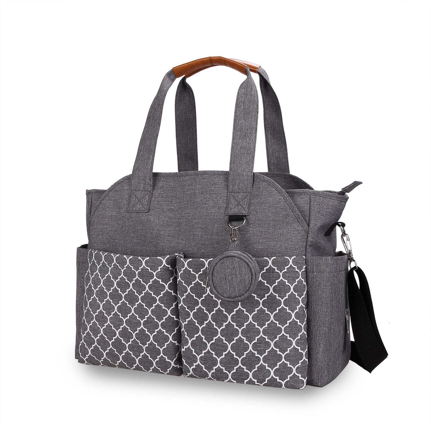 New Stylish Mommy Bag with Geometric Print and Pacifier